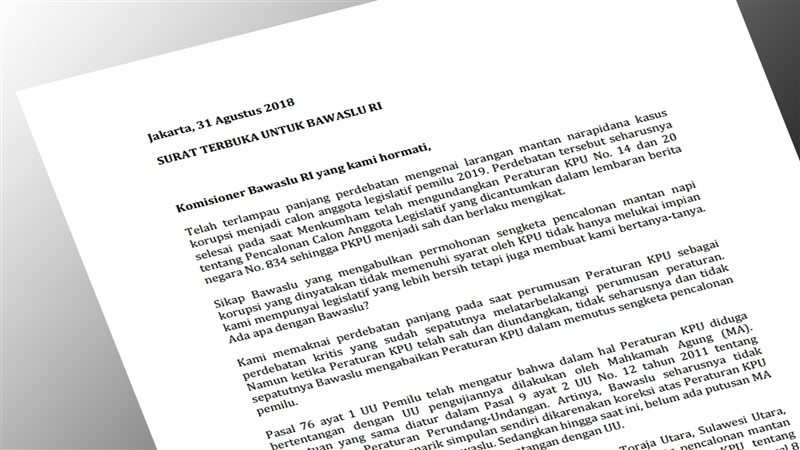 Read more about the article Surat Terbuka Untuk Bawaslu RI