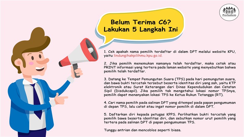 Read more about the article Perludem: Belum Terima C6? Lakukan 5 Langkah Ini