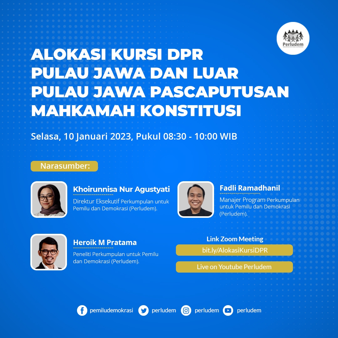 Read more about the article Materi Presentasi Alokasi Kursi DPR Pulau Jawa dan Luar Pulau Jawa Pacaputusan Mahkamah Konstitusi