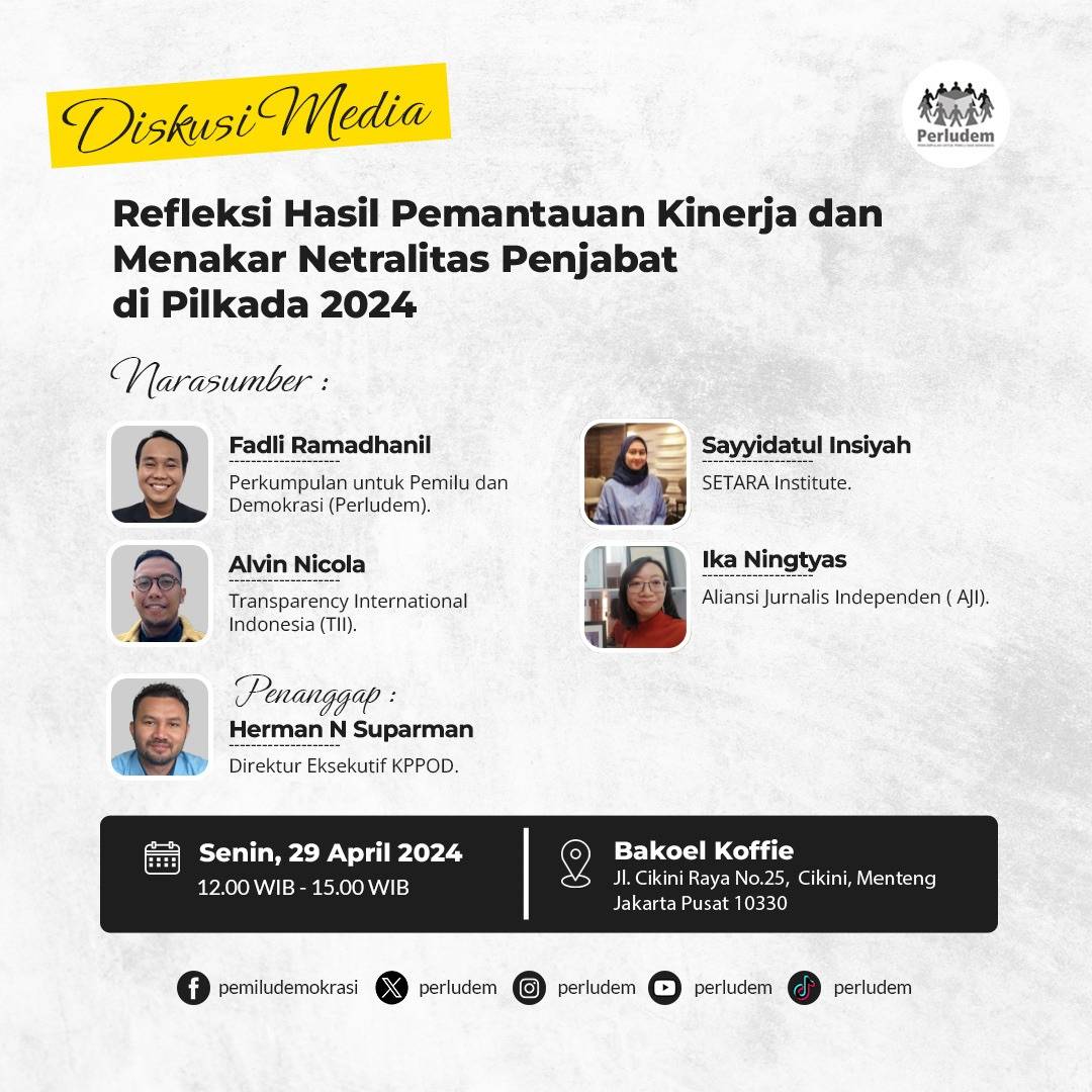 Read more about the article Materi Presentasi “Refleksi Hasil Pemantauan Kinerja dan Menakar Netralitas Penjabat di Pilkada 2024”